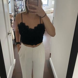 Lacy cropped sweetheart top